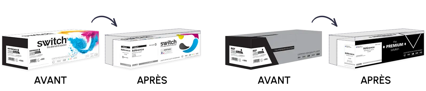 De nouveaux emballages plus responsables plus compacts et plus pratiques pour vous!