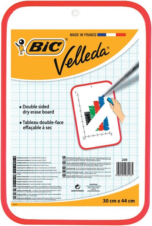 BIC Tableau blanc Velleda, 2 faces, dimensions: 300 x 440 mm