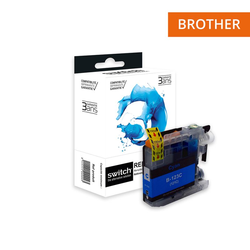 Cartouche Switch pour Brother LC121 - LC123 C Cyan