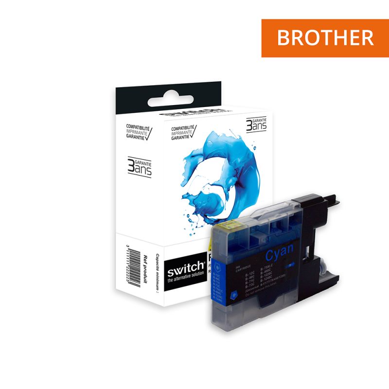 Cartouche Switch pour Brother LC1220 - 1240 - 1280 C Cyan