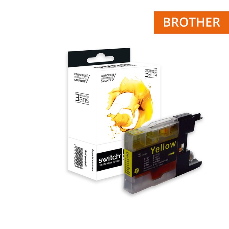 Cartouche Switch pour Brother LC1220 - 1240 - 1280 Y Jaune