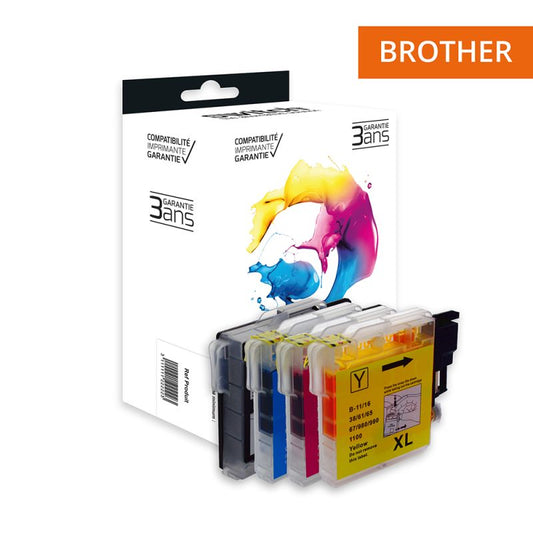 Cartouche Switch pour Brother LC970 - LC1000 Pack 4 Couleurs