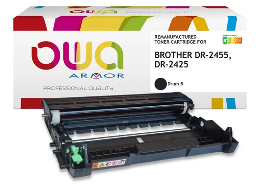 BROTHER DR-2455 DR-2425 - Cartouche laser compatible - Tambour Noir - Toner remanufacturé OWA