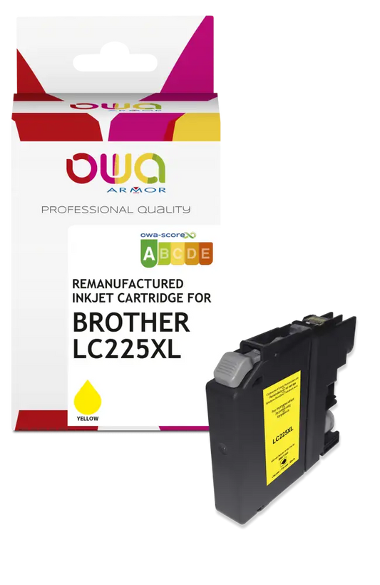 BROTHER LC-225 XL - Cartouche compatible - haute capacité - Jaune - Jet d’encre remanufacturé OWA