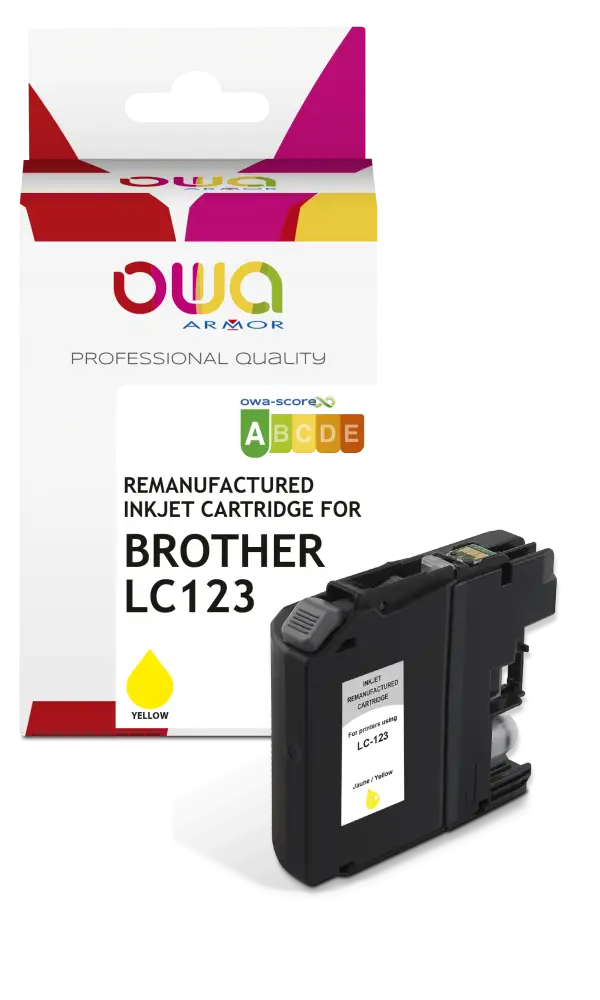 BROTHER LC123 - Cartouche compatible - Jaune - Jet d’encre remanufacturé OWA