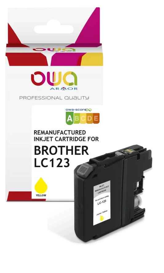 BROTHER LC123 - Cartouche compatible - Jaune - Jet d’encre remanufacturé OWA