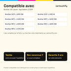 Imprimantes compatibles avec Brother 125 Cartouche Jaune compatible équivalent à LC125Y · Switch