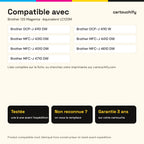 Imprimantes compatibles avec Brother 125 Cartouche Magenta compatible équivalent à LC125M · Switch
