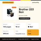 Brother 223 Noir The Premium Solution : rendement 700 pages, 16 ml, garantie 1 an