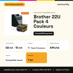 Brother 22U Pack 4 Couleurs The Premium Solution : 58 ml - 15 ml, garantie 1 an