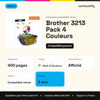 Brother 3213 Pack 4 Couleurs Switch : rendement 400 pages, garantie 3 ans
