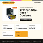 Brother 3213 Pack 4 Couleurs The Premium Solution : rendement 400 pages, garantie 1 an