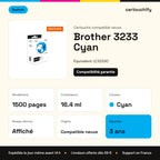 Brother 3233 Cartouche Cyan compatible équivalent à LC3233C · Switch : caractéristiques