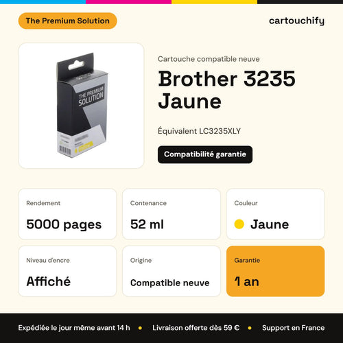 Brother 3235 Cartouche Jaune compatible équivalent à LC3235XLY : caractéristiques