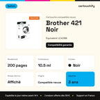 Brother 421 Noir Switch : rendement 200 pages, 10.5 ml, garantie 3 ans