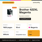 Brother 422XL Magenta The Premium Solution : rendement 1500 pages, 19 ml, garantie 1 an