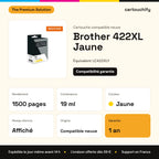 Brother 422XL Jaune The Premium Solution : rendement 1500 pages, 19 ml, garantie 1 an
