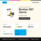 Brother 521 Cartouche Jaune compatible équivalent à LC521Y · Switch : caractéristiques