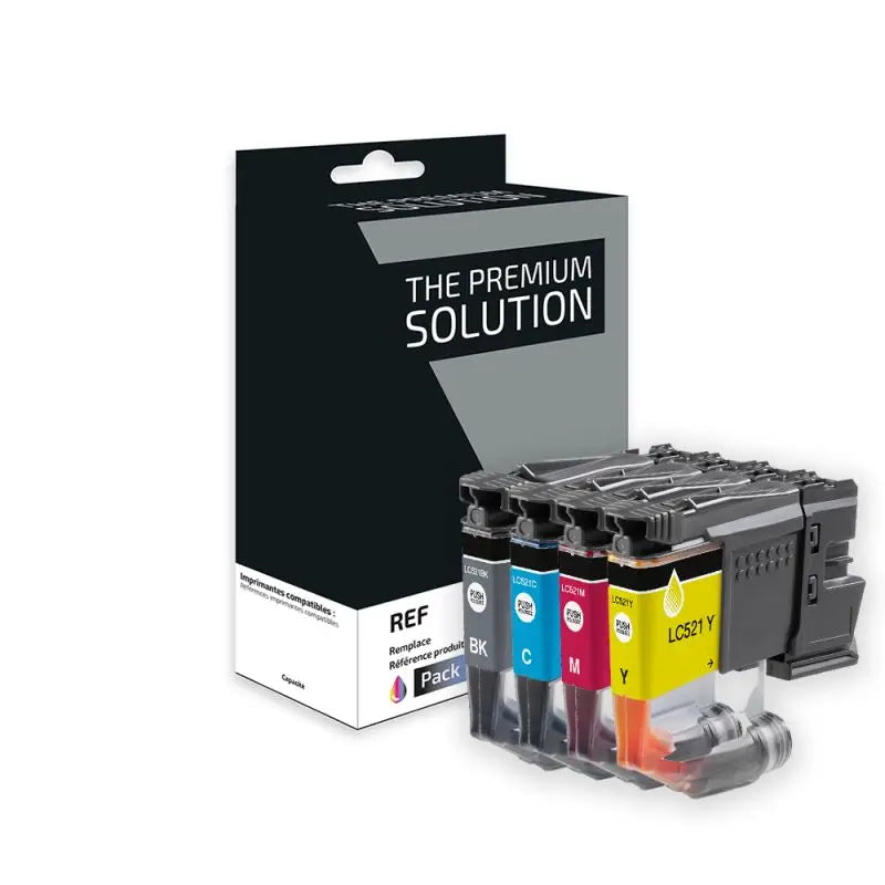 Brother LC521VAL, Cartouche Pack 4 Couleurs compatible - The Premium Solution