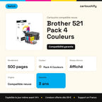 Brother 521 Cartouche Pack 4 Couleurs compatible équivalent à LC521VAL · Switch : caractéristiques
