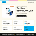 Brother 980/1100 Cartouche Cyan compatible équivalent à LC980, LC1100C · Switch : caractéristiques