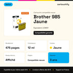 Brother 985 Cartouche Jaune compatible équivalent à LC985Y · Switch : caractéristiques