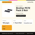 Brother PC72 Ruban Pack 2 Noir compatible équivalent à PC72RF : caractéristiques