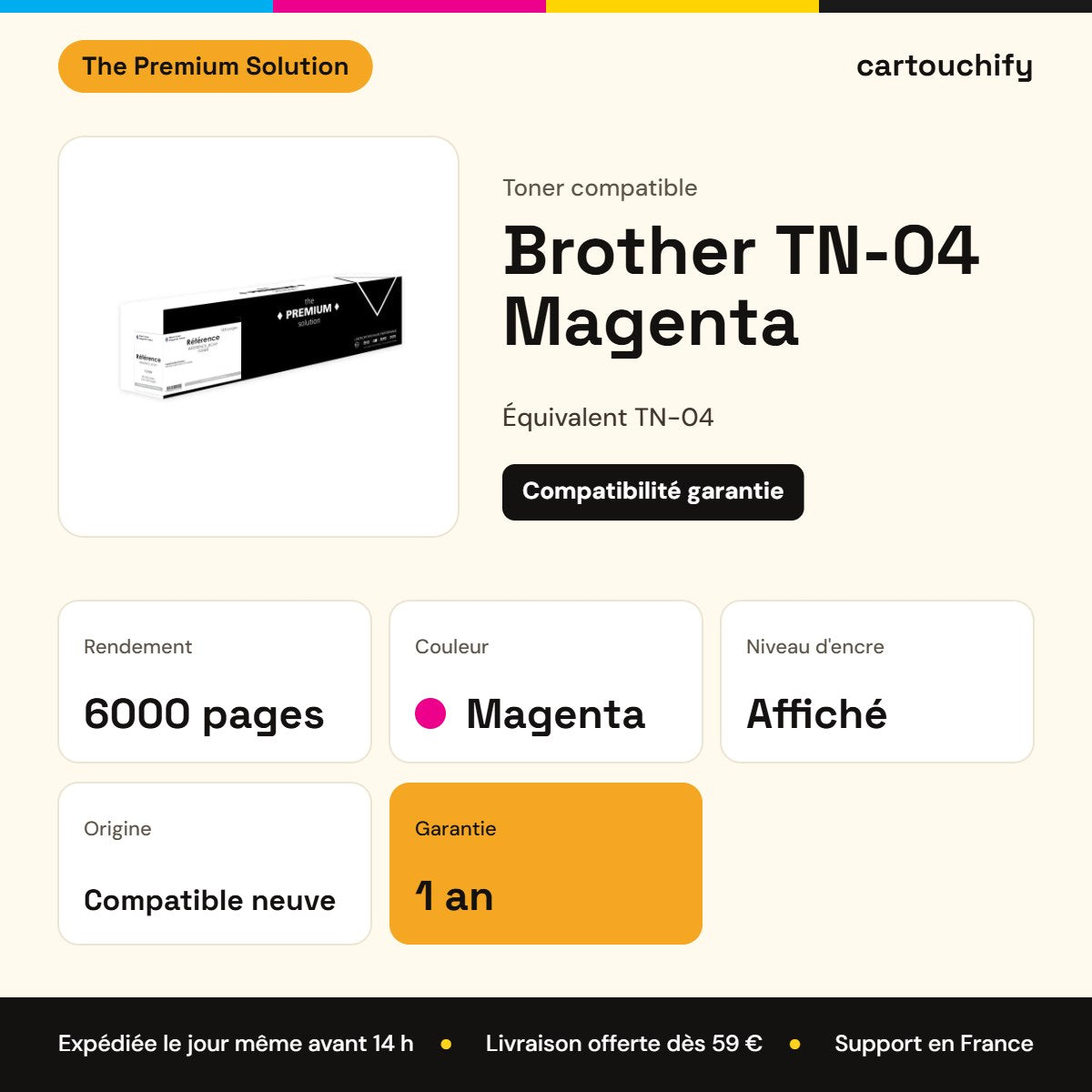 Brother TN-04 Toner Magenta compatible : caractéristiques