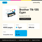 Brother TN-135 Toner Cyan compatible équivalent à TN-115, 135, 155 · Switch : caractéristiques