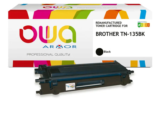 BROTHER TN-135Bk - Cartouche laser compatible - haute capacité - Noir - Toner remanufacturé OWA