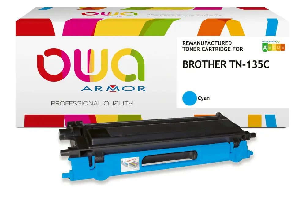 BROTHER TN-135C - Cartouche laser compatible - haute capacité - Cyan - Toner remanufacturé OWA