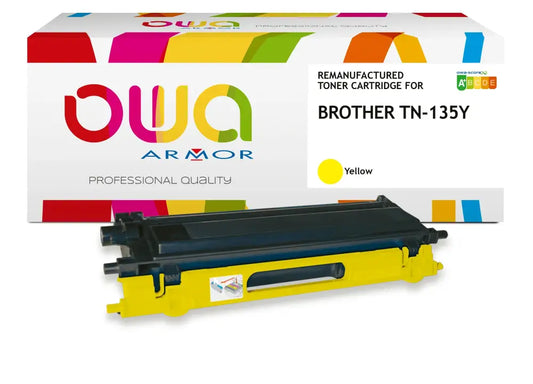 BROTHER TN-135Y - Cartouche laser compatible - haute capacité - Jaune - Toner remanufacturé OWA