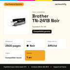 Brother TN-241B Noir The Premium Solution : rendement 2500 pages, garantie 1 an