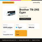 Brother TN-245 Cyan The Premium Solution : rendement 2200 pages, garantie 1 an