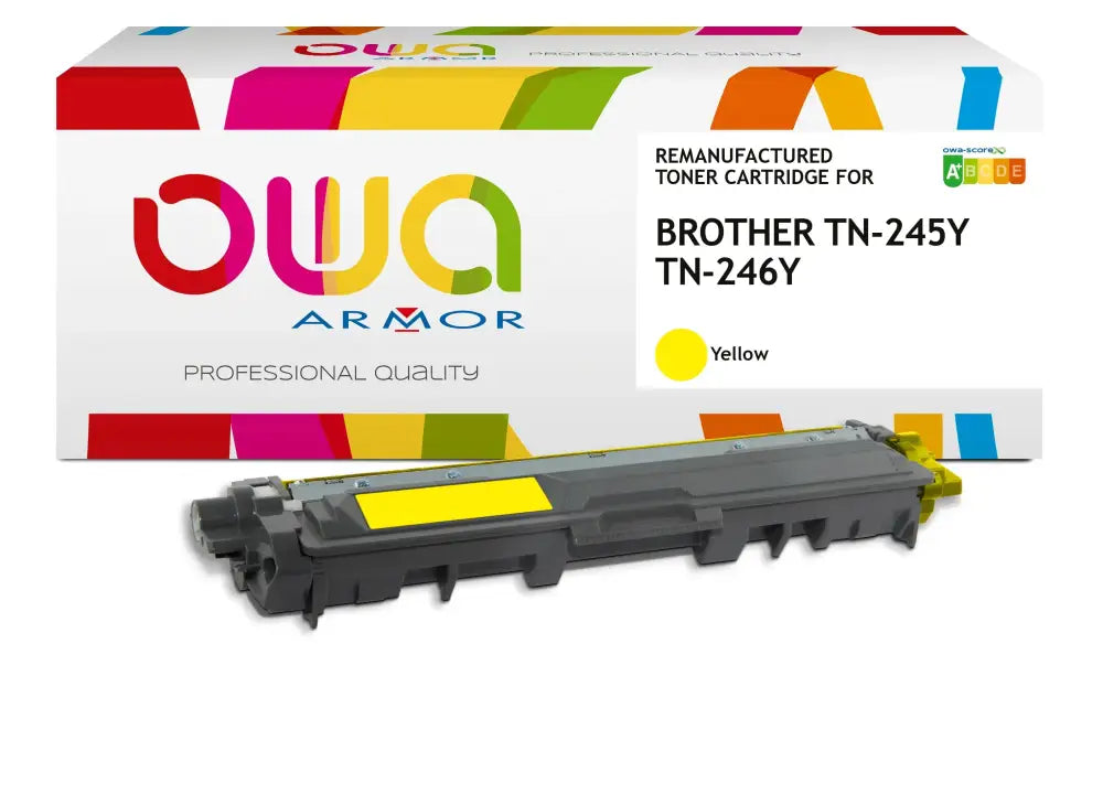 BROTHER TN-245Y TN-246Y - Cartouche laser compatible - haute capacité - Jaune - Toner remanufacturé OWA