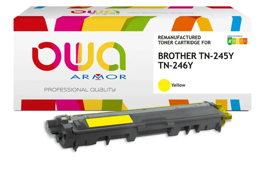 BROTHER TN-245Y TN-246Y - Cartouche laser compatible - haute capacité - Jaune - Toner remanufacturé OWA