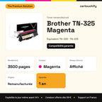 Brother TN-325 Toner Magenta remanufacturé équivalent à TN-320 : caractéristiques