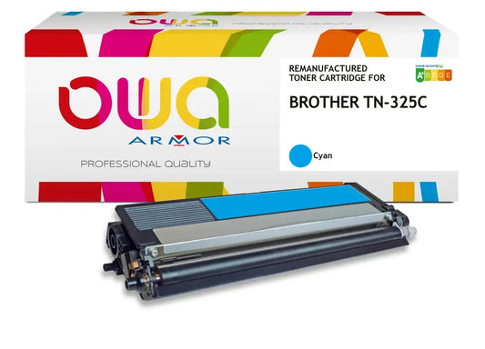 BROTHER TN-325C - Cartouche laser compatible - haute capacité - Cyan - Toner remanufacturé OWA