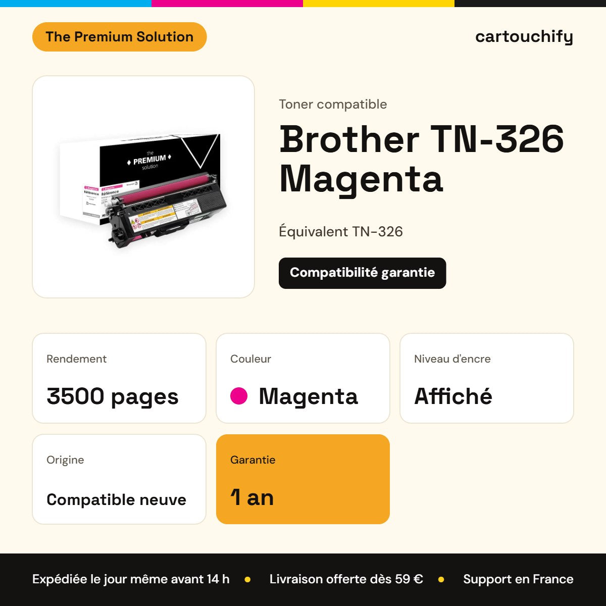 Brother TN-326 Toner Magenta compatible : caractéristiques