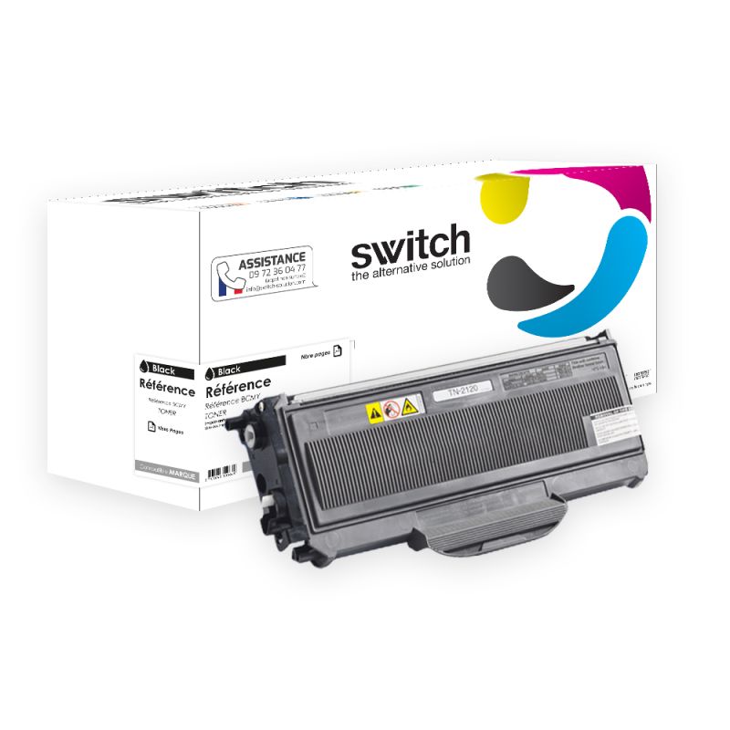 Brother TN-330 2110 2115 2135 LT2822 TN-360 2120 2125 2150 2175 LT2822H, Toner Noir compatible · Switch