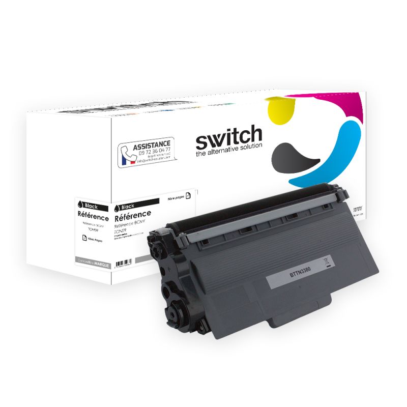 Brother TN-3380, Toner Noir compatible · Switch