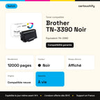 Brother TN-3390 Toner Noir compatible · Switch : caractéristiques