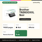 Brother TN3600XXL Toner Noir remanufacturé · Switch RE : caractéristiques