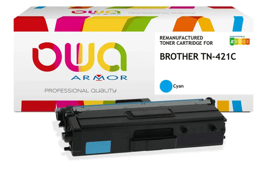 BROTHER TN-421C - Cartouche laser compatible - Cyan - Toner remanufacturé OWA