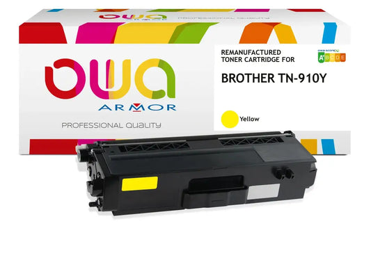 BROTHER TN-910Y - Cartouche laser compatible - Jaune - Toner remanufacturé OWA
