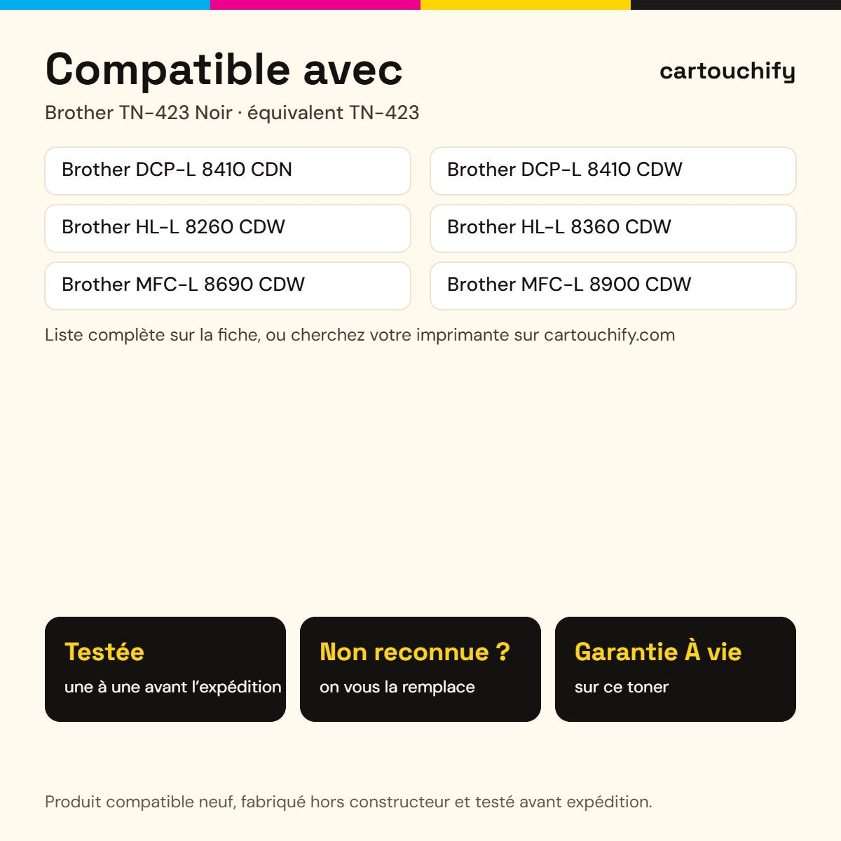 Imprimantes compatibles avec Brother TN-423 Toner Noir compatible · Switch