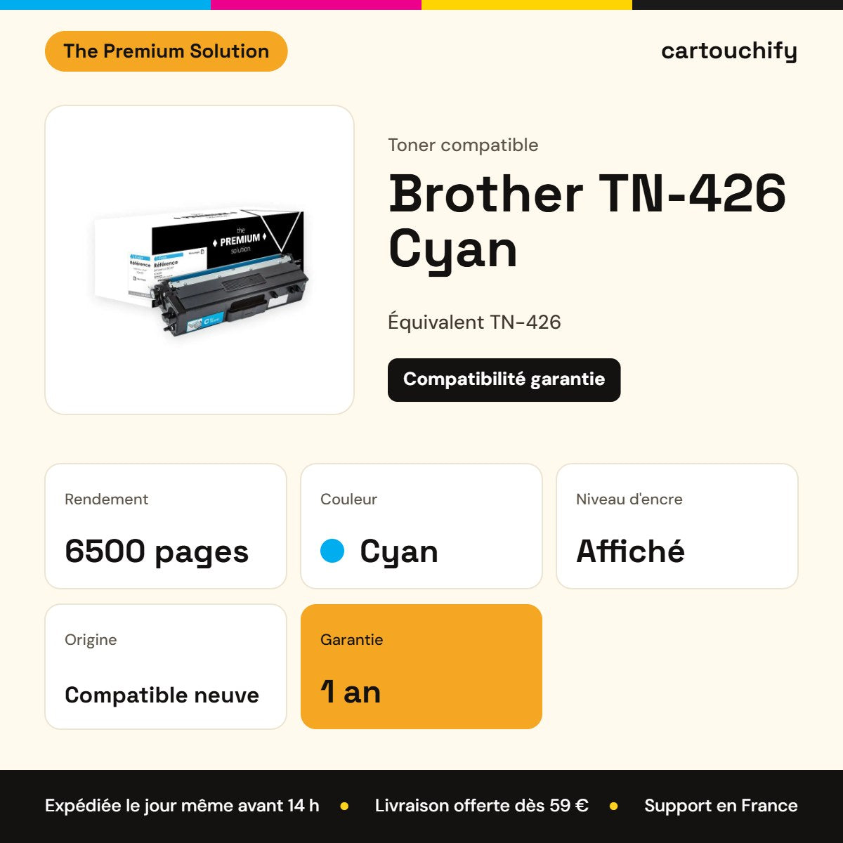 Brother TN-426 Toner Cyan compatible : caractéristiques