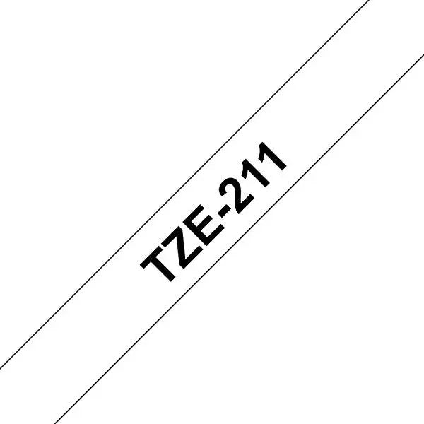 Brother TZe 211, Ruban titreuse Noir sur Blanc compatible, The Premium Solution
