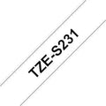 Brother TZe 231, Ruban titreuse Noir sur Blanc compatible, The Premium Solution