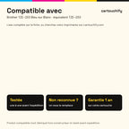 Imprimantes compatibles avec Brother TZE-253 Ruban titreuse Bleu sur Blanc compatible